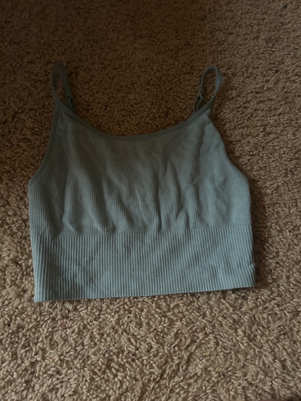 Old Navy Ribbed Sage Green Cropped Cami
